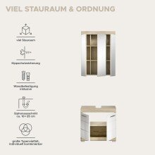 Badezimmer-Set >Lambada< in sonoma eiche hell/weiß - 60x191x34cm (BxHxT)