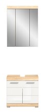 Badezimmer-Set >Lambada< in sonoma eiche hell/weiß - 60x191x34cm (BxHxT)