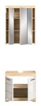 Badezimmer-Set >Lambada< in sonoma eiche hell/weiß - 60x191x34cm (BxHxT)