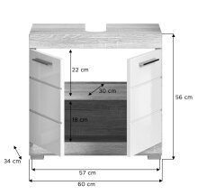 Badezimmer-Set >Lambada< in sonoma eiche hell/weiß - 60x191x34cm (BxHxT)