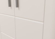Garderobenschrank >Michigan< in weiß/weiß matt - 79x204x37cm (BxHxT)