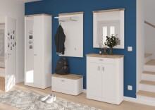 Garderobenpaneel >Michigan< in weiß/weiß matt - 79x114x32cm (BxHxT)