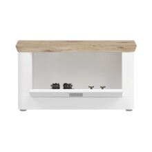 Sitzbank >Michigan< in weiß/weiß matt - 79x44x37cm (BxHxT)