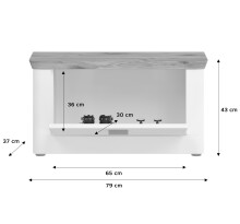 Sitzbank >Michigan< in weiß/weiß matt - 79x44x37cm (BxHxT)