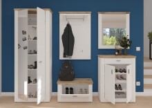 Sitzbank >Michigan< in weiß/weiß matt - 79x44x37cm (BxHxT)