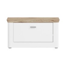 Sitzbank >Michigan< in weiß/weiß matt - 79x44x37cm (BxHxT)