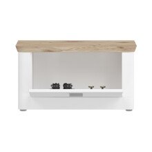Sitzbank >Michigan< in weiß/weiß matt - 79x44x37cm (BxHxT)