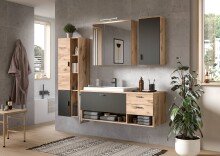Wandhängeschrank >Grado< in nox oak - 37x75x25cm (BxHxT)