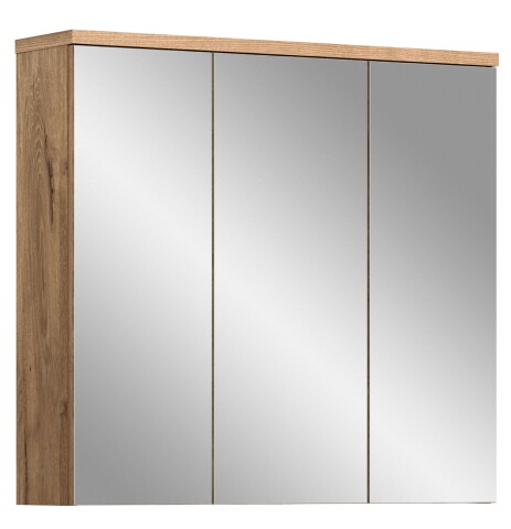 Badezimmerspiegelschrank >Grado< in nox oak/spiegel - 80x75x20cm (BxHxT)