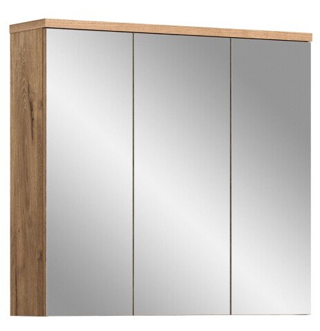 Badezimmerspiegelschrank >Grado< in nox oak/spiegel - 80x75x20cm (BxHxT)