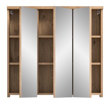 Badezimmerspiegelschrank >Grado< in nox oak/spiegel - 80x75x20cm (BxHxT)