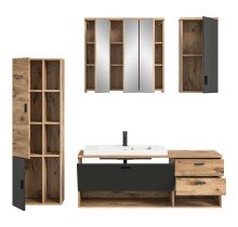 Badezimmer-Set >Grado< in nox oak - 203x192x48cm (BxHxT)