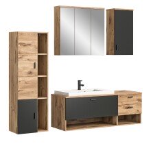 Badezimmer-Set >Grado< in nox oak - 203x192x48cm...