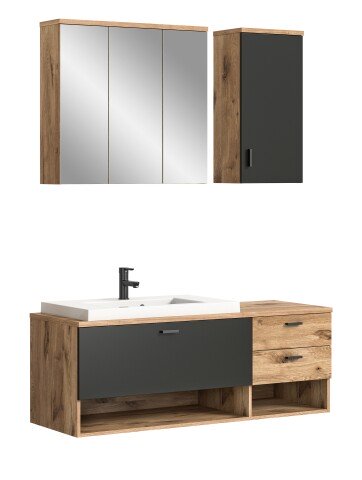 Badezimmer-Set >Grado< in nox oak - 140x192x48cm (BxHxT)