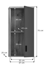 Badezimmer-Set >Grado< in nox oak - 140x192x48cm (BxHxT)