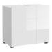 Waschbeckenunterschrank >Vira< in weiß/weiß hochglanz - 60x56x34cm (BxHxT)