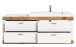 Waschbeckenunterschrank >Laredo< in weiß/weiß matt - 132x50x48cm (BxHxT)