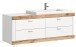 Waschbeckenunterschrank >Laredo< in weiß/weiß matt - 132x50x48cm (BxHxT)