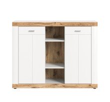 Kommode >Laredo< in weiß/weiß matt - 104x131x40cm (BxHxT)