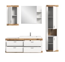 Badezimmer-Set >Laredo< in weiß/weiß matt - 192x48cm (BxT)