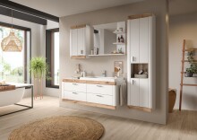 Badezimmer-Set >Laredo< in weiß/weiß matt - 132x48cm (BxT)