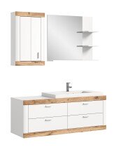 Badezimmer-Set >Laredo< in weiß/weiß matt - 132x48cm (BxT)