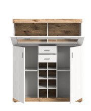 Barschrank >Laredo< in weiß/weiß matt - 117x140x37,5cm (BxHxT)