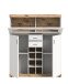 Barschrank >Laredo< in weiß/weiß matt - 117x140x37,5cm (BxHxT)