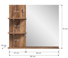 Badspiegel >Ramon< in grau - 80x70x20cm (BxHxT)