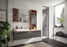 Hochschrank >Ramon< in grau - 35x112x25cm (BxHxT)