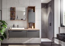 Hochschrank >Ramon< in grau - 35x112x25cm (BxHxT)