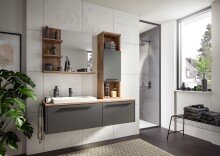 Hochschrank >Ramon< in grau - 35x112x25cm (BxHxT)