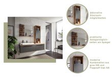 Hochschrank >Ramon< in grau - 35x112x25cm (BxHxT)