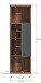 Hochschrank >Ramon< in grau - 35x112x25cm (BxHxT)