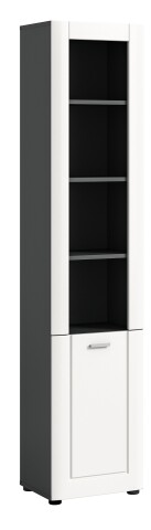 Hochschrank >Lago< in grau/weiß matt - 40x188x34cm (BxHxT)