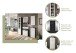 Hochschrank >Lago< in grau/weiß matt - 40x188x34cm (BxHxT)