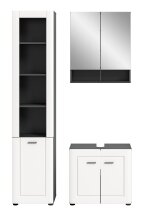 Badezimmer-Set >Lago< in grau/weiß matt - 115x188x34cm (BxHxT)