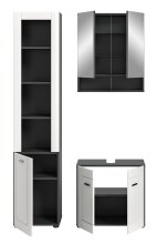 Badezimmer-Set >Lago< in grau/weiß matt - 115x188x34cm (BxHxT)