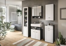 Badezimmer-Set >Lago< in grau/weiß matt - 115x188x34cm (BxHxT)