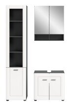 Badezimmer-Set >Lago< in grau/weiß matt -...