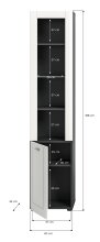Badezimmer-Set >Lago< in grau/weiß matt - 115x188x34cm (BxHxT)