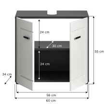 Badezimmer-Set >Lago< in grau/weiß matt - 115x188x34cm (BxHxT)