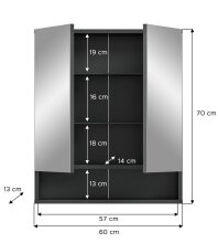 Badezimmer-Set >Lago< in grau/weiß matt - 115x188x34cm (BxHxT)