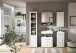 Badezimmer-Set >Lago< in grau/weiß matt - 115x188x34cm (BxHxT)