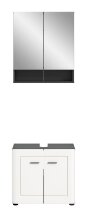Badezimmer-Set >Lago< in grau/weiß matt - 60x188x34cm (BxHxT)