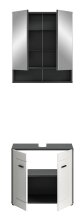 Badezimmer-Set >Lago< in grau/weiß matt - 60x188x34cm (BxHxT)
