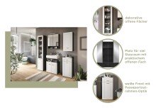 Badezimmer-Set >Lago< in grau/weiß matt - 60x188x34cm (BxHxT)