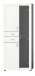 Stauraumvitrine >Lago< in grau/weiß matt - 80x194x34cm (BxHxT)