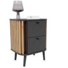 Nachtkommode >Pure< in grau - 45x60x33cm (BxHxT)