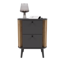 Nachtkommode >Pure< in grau - 45x60x33cm (BxHxT)
